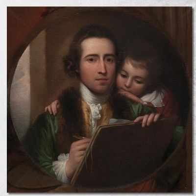 The Artist And His Son Raphael Benjamin West bwt59 canvas print 