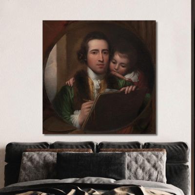 The Artist And His Son Raphael Benjamin West bwt59 canvas print 