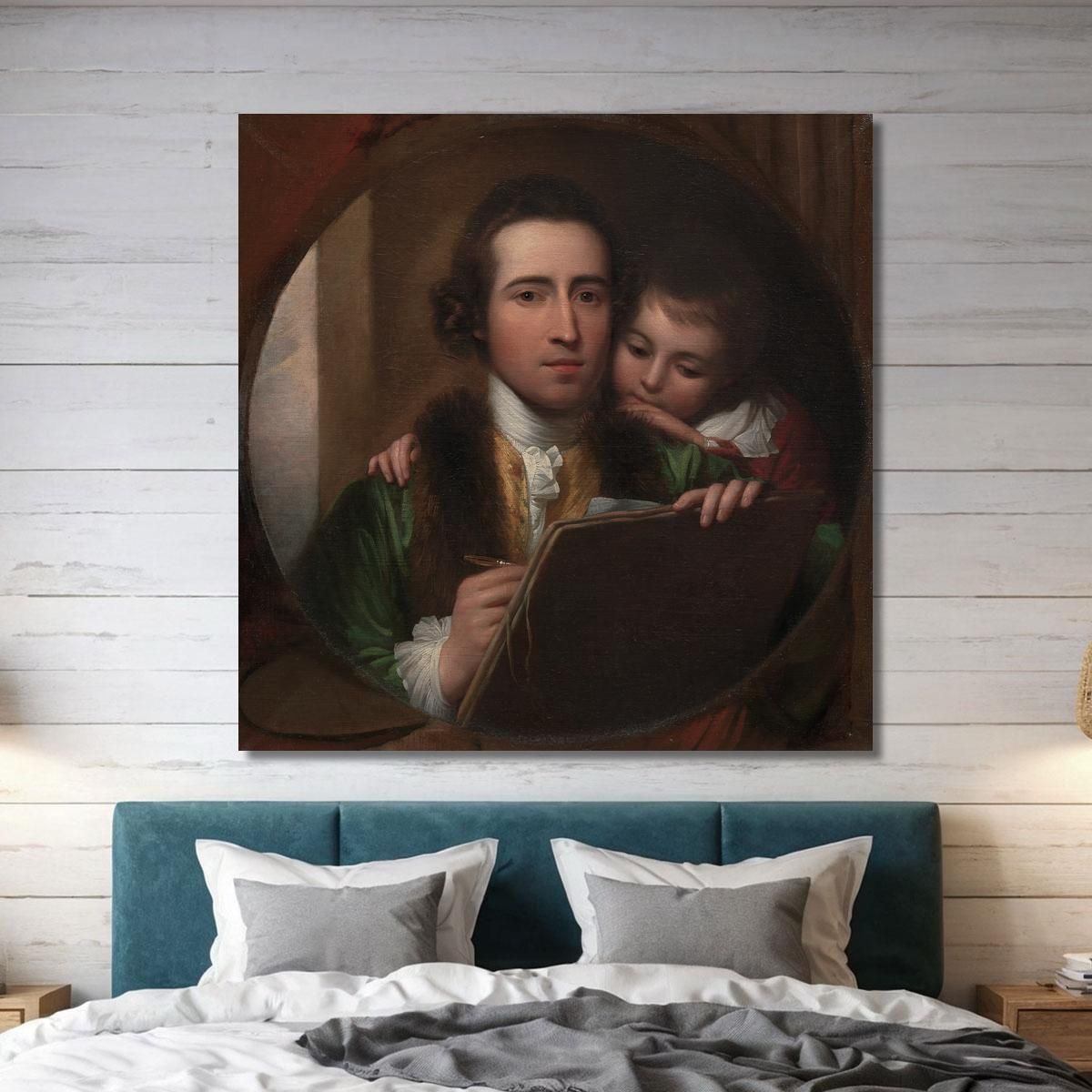The Artist And His Son Raphael Benjamin West bwt59 canvas print 