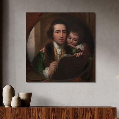 The Artist And His Son Raphael Benjamin West bwt59 canvas print 