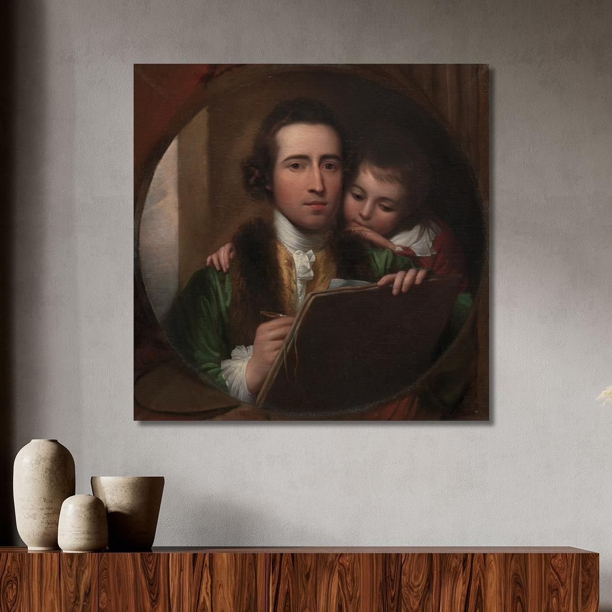 The Artist And His Son Raphael Benjamin West bwt59 canvas print 