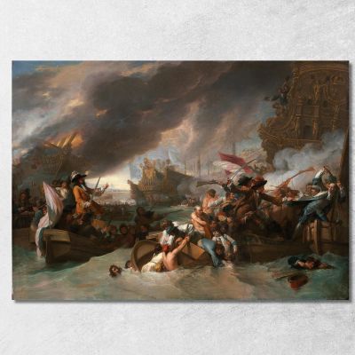 The Battle Of La Hogue Benjamin West bwt62 canvas print 