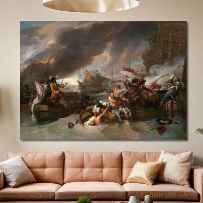 The Battle Of La Hogue Benjamin West bwt62 canvas print 