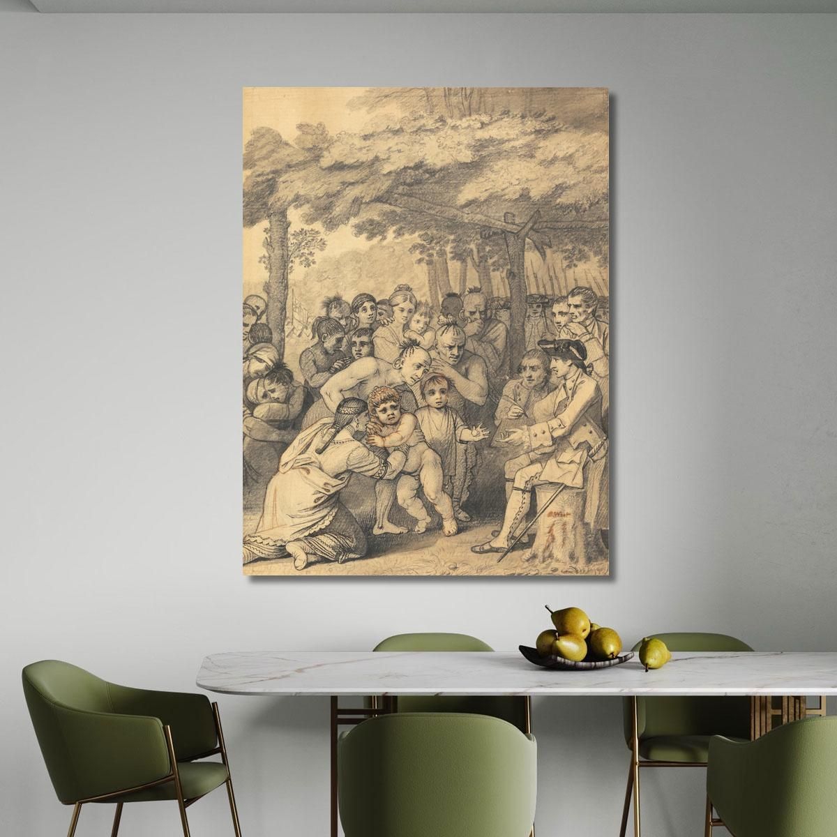 The Indians Delivering Up The English Captives To Colonel Bouquet Near His Camp Benjamin West bwt68 canvas print 