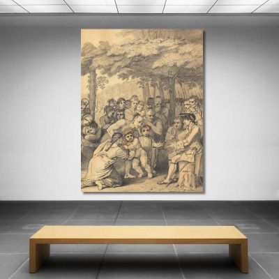 The Indians Delivering Up The English Captives To Colonel Bouquet Near His Camp Benjamin West bwt68 canvas print 