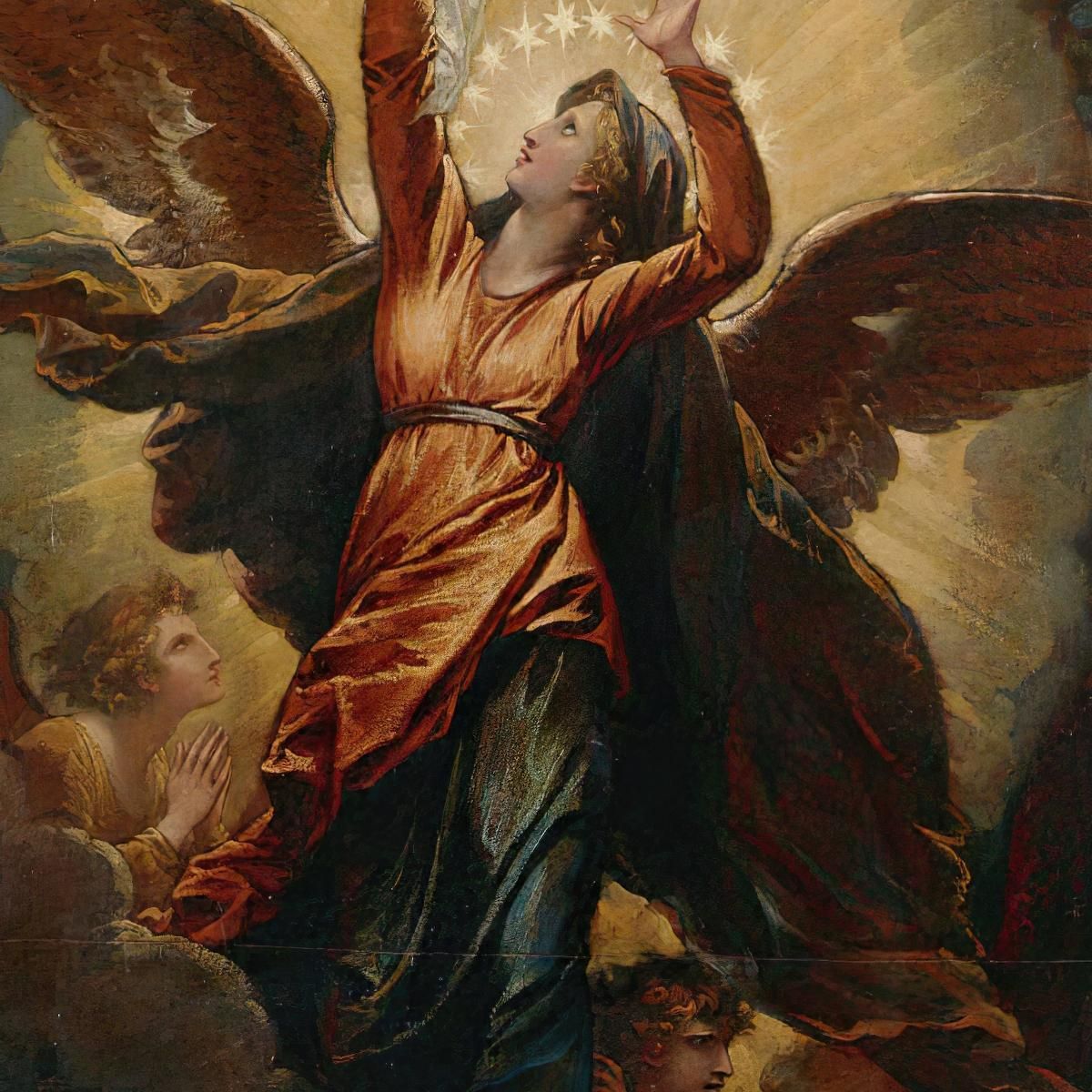 The Woman Clothed With The Sun Fleeth From The Persecution Of The Dragon Benjamin West bwt73 canvas print