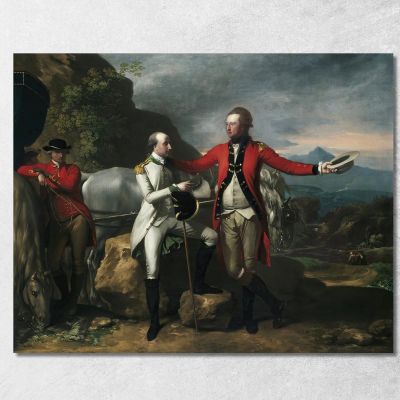 Two Officers And A Groom In A Landscape Benjamin West bwt76 canvas print 
