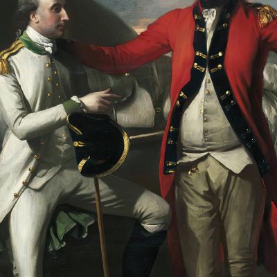 Two Officers And A Groom In A Landscape Benjamin West bwt76 canvas print