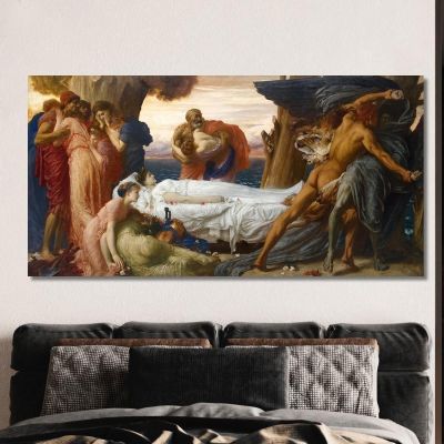 Hercules Wrestling With Death For The Body Of Alcestis Frederic Leighton flg27 canvas print 