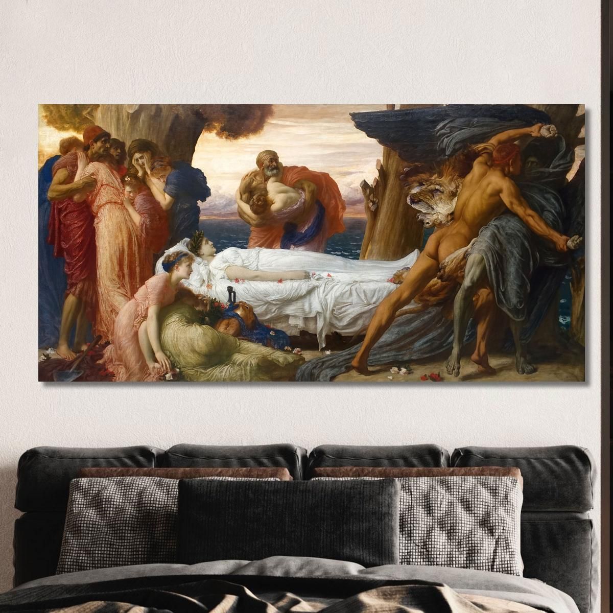 Hercules Wrestling With Death For The Body Of Alcestis Frederic Leighton flg27 canvas print 
