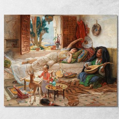 An Afternoon In Algiers Frederick Arthur Bridgman fab7 canvas print 