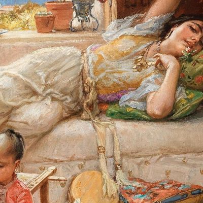 An Afternoon In Algiers Frederick Arthur Bridgman fab7 canvas print