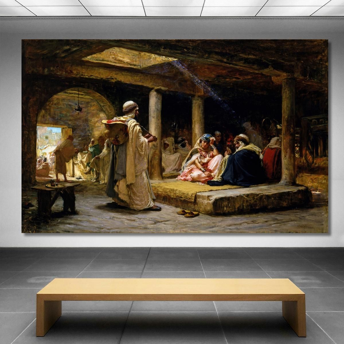 Cafe At Biskra Algeria Frederick Arthur Bridgman fab17 canvas print 