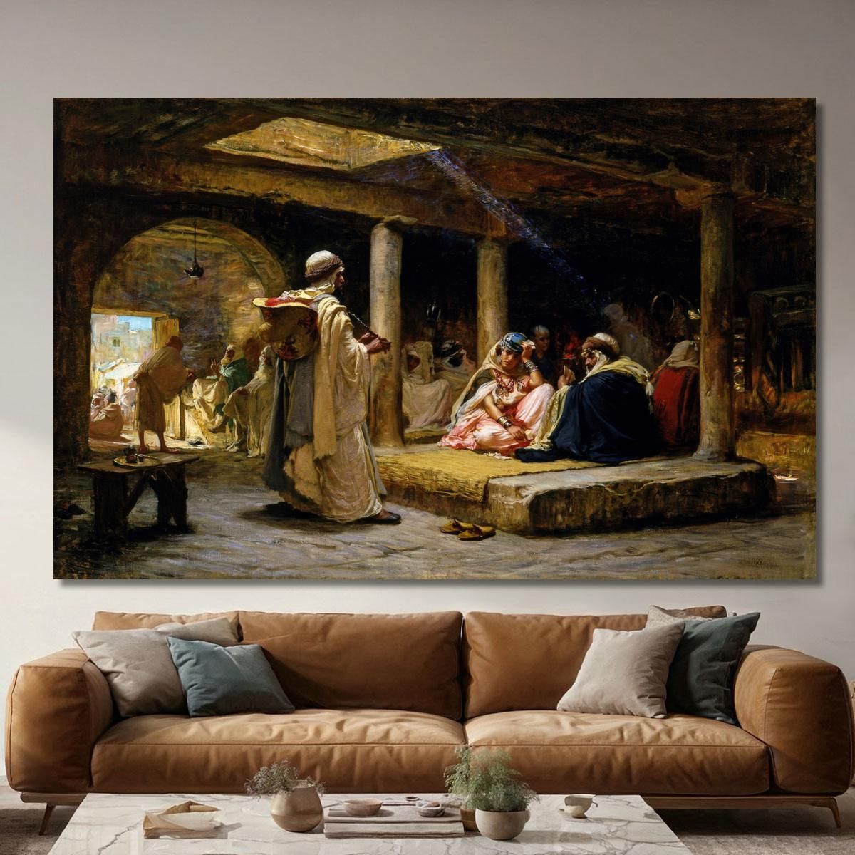 Cafe At Biskra Algeria Frederick Arthur Bridgman fab17 canvas print 