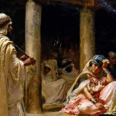 Cafe At Biskra Algeria Frederick Arthur Bridgman fab17 canvas print