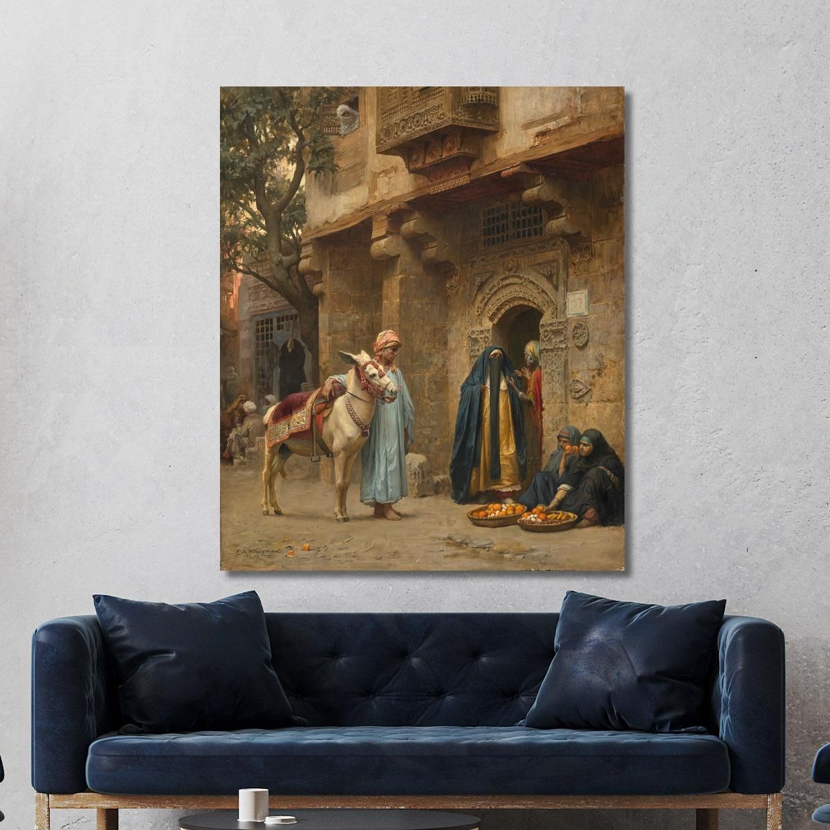Arab Women In Front Of A Door Frederick Arthur Bridgman fab22 canvas print 
