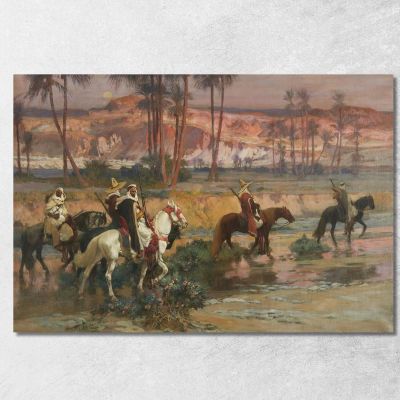 Fording The Stream Algeria Frederick Arthur Bridgman fab23 canvas print 