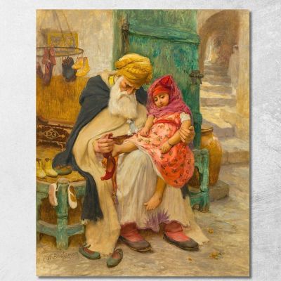 Slippers Frederick Arthur Bridgman fab36 canvas print 