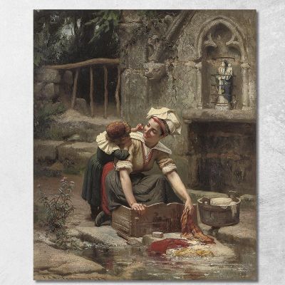 Mother S Little Helper Frederick Arthur Bridgman fab38 canvas print 