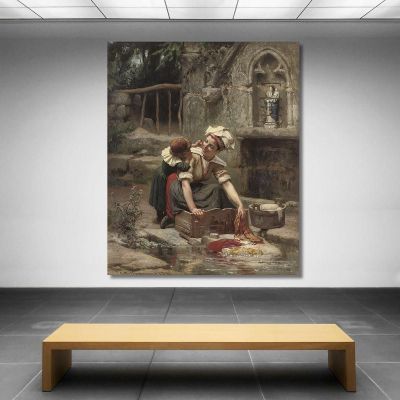 Mother S Little Helper Frederick Arthur Bridgman fab38 canvas print 