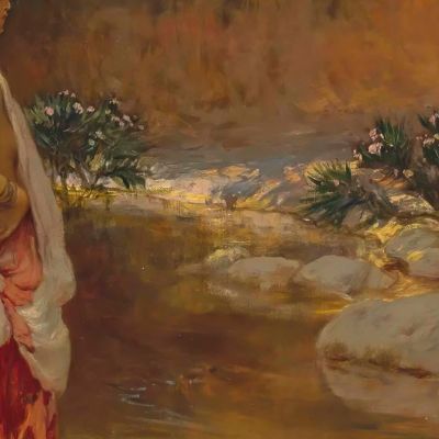 On The Banks Of The Wadi Frederick Arthur Bridgman fab40 canvas print