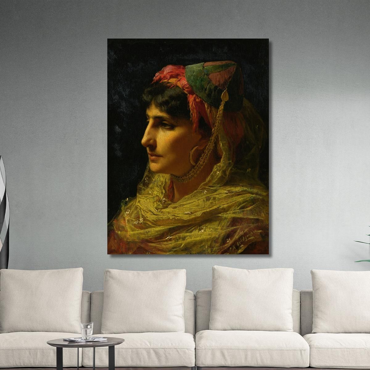 Portrait Of A Woman Frederick Arthur Bridgman fab44 canvas print 