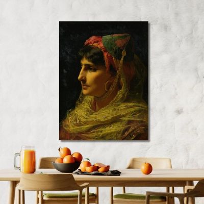 Portrait Of A Woman Frederick Arthur Bridgman fab44 canvas print 