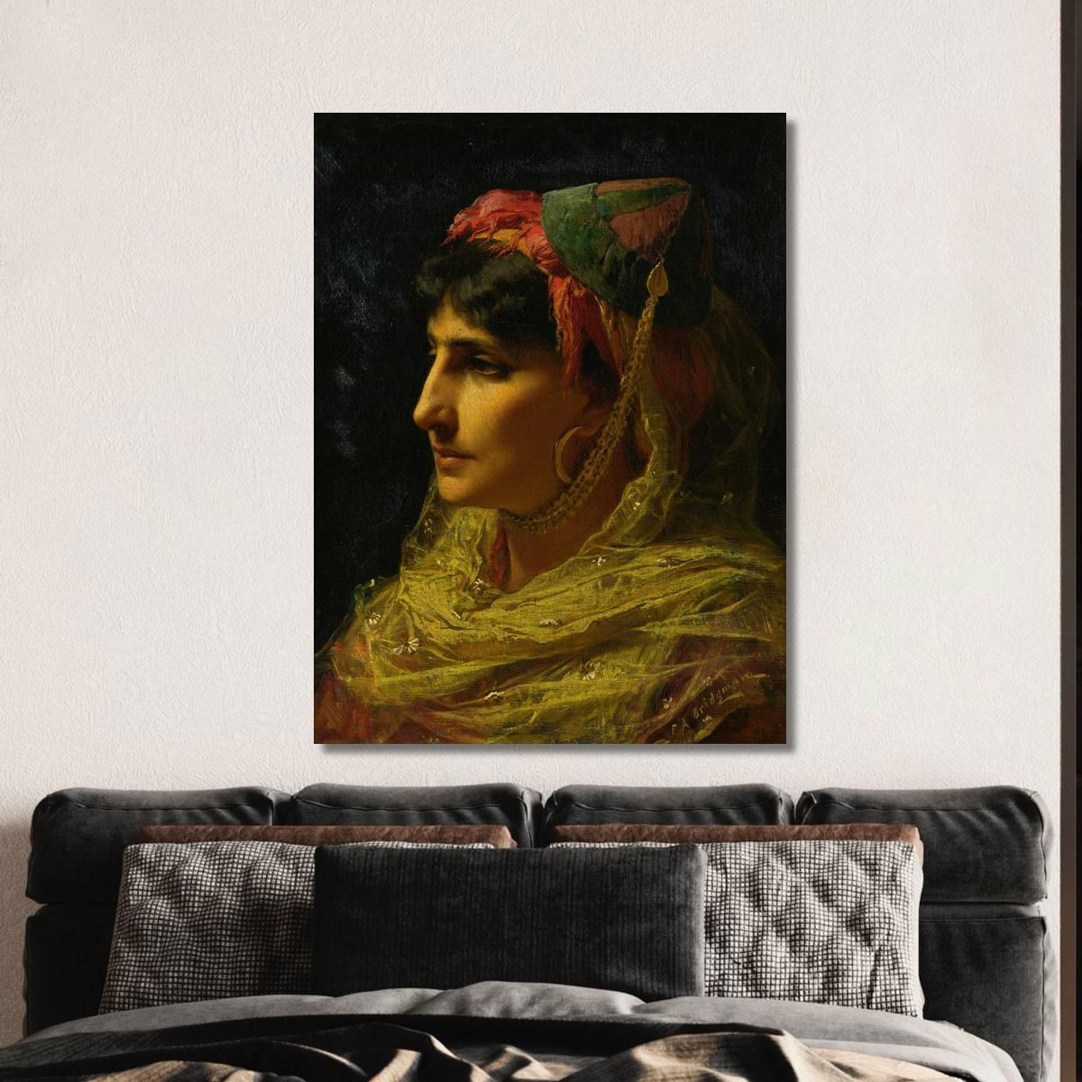 Portrait Of A Woman Frederick Arthur Bridgman fab44 canvas print 