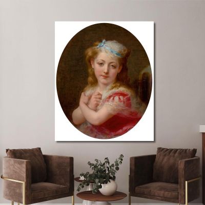 Portrait Of A Young Girl Frederick Arthur Bridgman fab45 canvas print 