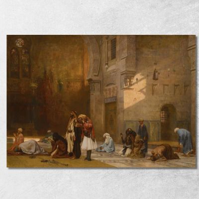 Prayer In The Mosque Cairo Frederick Arthur Bridgman fab46 canvas print 