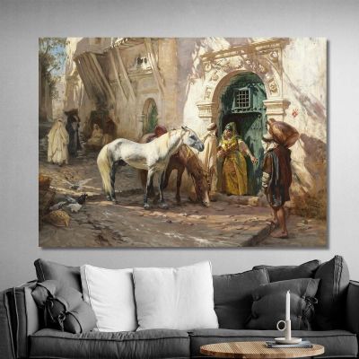 Scene Taken In Morocco Frederick Arthur Bridgman fab49 canvas print 