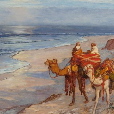 On The Coast Of Tangier The Atlantic Frederick Arthur Bridgman fab51 canvas print