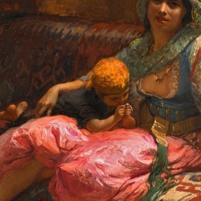 Tender Moments Frederick Arthur Bridgman fab52 canvas print