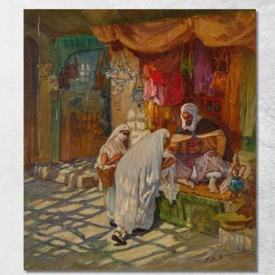 The Bazaar Frederick Arthur Bridgman fab54 canvas print 