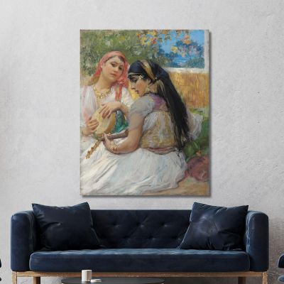 Two Young Algerians Frederick Arthur Bridgman fab69 canvas print 