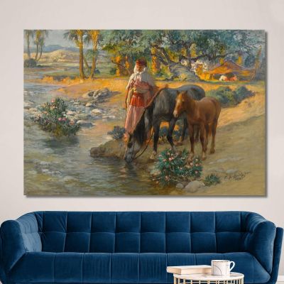 Watering The Horses Frederick Arthur Bridgman fab72 canvas print 