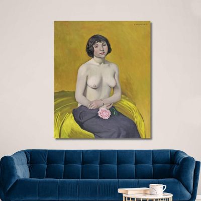 Woman With Rose Félix Vallotton fvl70 canvas print 