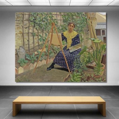 Young Girl Painting Félix Vallotton, fvl73 ภาพพิมพ์บนผ้าใบแคนวาส
