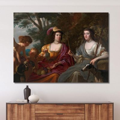 Double Portrait Of Amalia Van Solms And Charlotte De La Trémoïlle Gerard van Honthorst gvh17 canvas print 