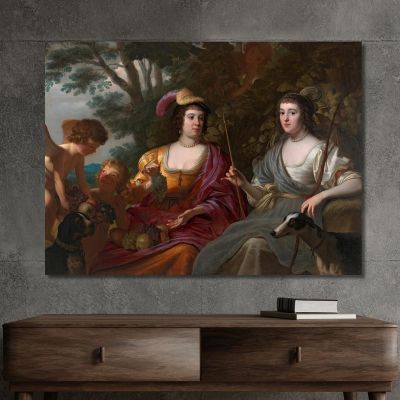 Double Portrait Of Amalia Van Solms And Charlotte De La Trémoïlle Gerard van Honthorst gvh17 canvas print 