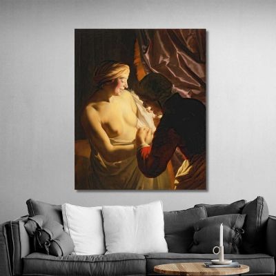 The Flea Hunt Gerard van Honthorst gvh49 canvas print 