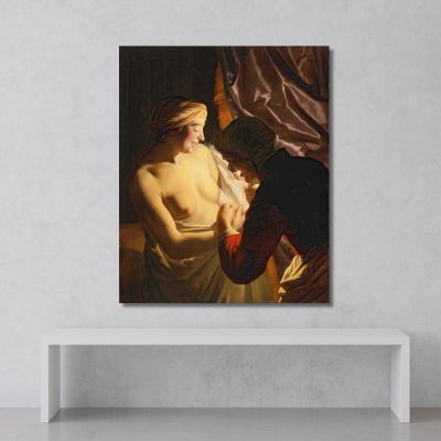 The Flea Hunt Gerard van Honthorst gvh49 canvas print 