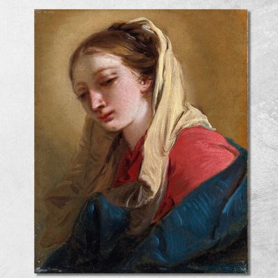 Mary Magdalene In Three-Quarter View Veiled In A White Cloth Giovanni Battista Tiepolo gbt24 canvas print 