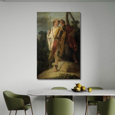 Young Man With Bow And Large Quiver And His Companion With A Shield Giovanni Battista Tiepolo gbt57 canvas print 