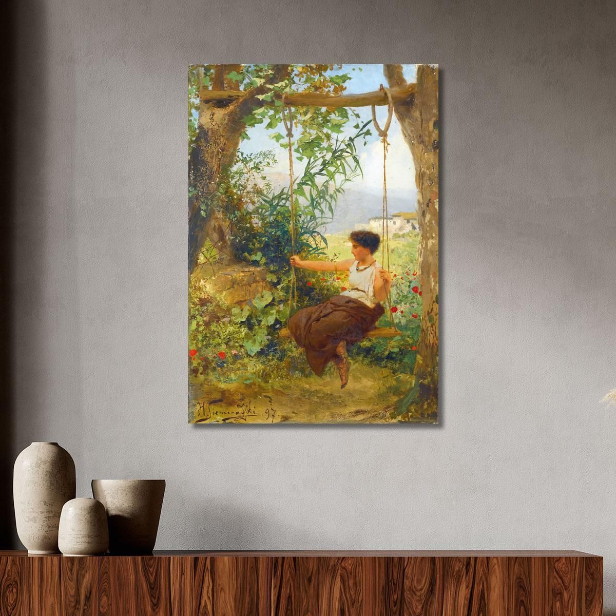 Girl On A Swing Henryk Siemiradzki hsm16 canvas print 