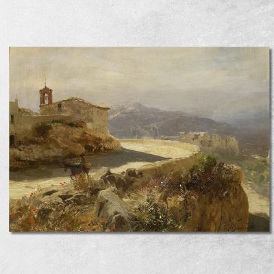 Italian Landscape With A Donkey Henryk Siemiradzki hsm20 canvas print 