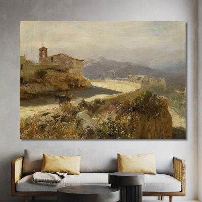 Italian Landscape With A Donkey Henryk Siemiradzki hsm20 canvas print 