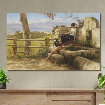 At The Fountain Henryk Siemiradzki hsm34 canvas print 