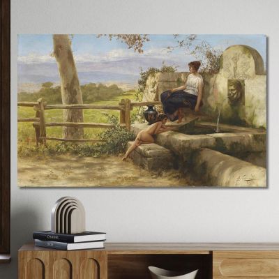At The Fountain Henryk Siemiradzki hsm34 canvas print 