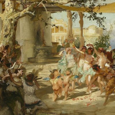 Sketch For Judgement Of Paris Henryk Siemiradzki hsm38 canvas print